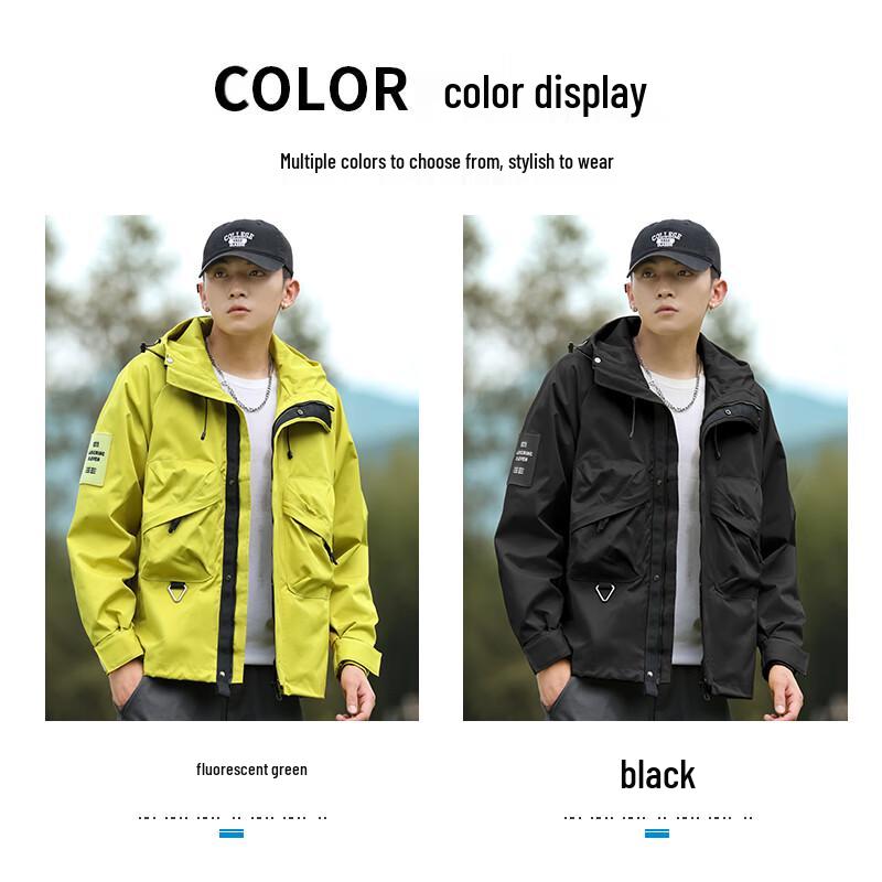 JEANSWEST Men's Outdoor Windproof Hooded Jacket