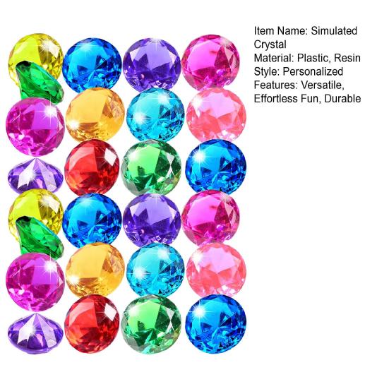 26Pcs Diving Gems Underwater Gemstones Simulated Crystal Big Colorful Faux Diamond Large Pool Gems for Swimming Training Games Party