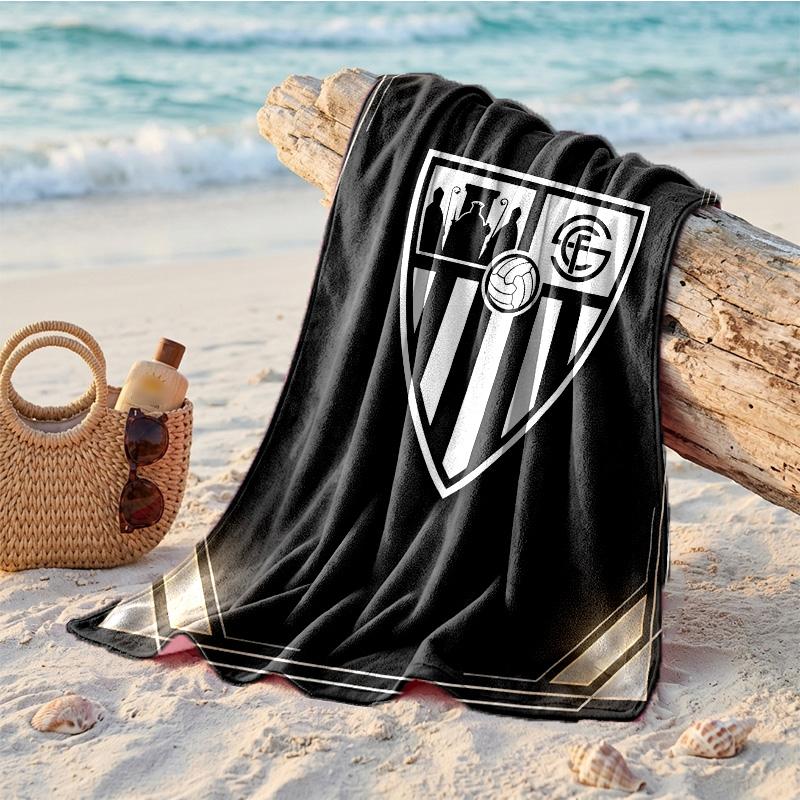 Sevilla FC Nyomtatott Mikroszálas Strandtörölköző Gyorsan Száradó Nedvszívó Nagy Törölköző Strandoláshoz, Úszáshoz, Utazáshoz
