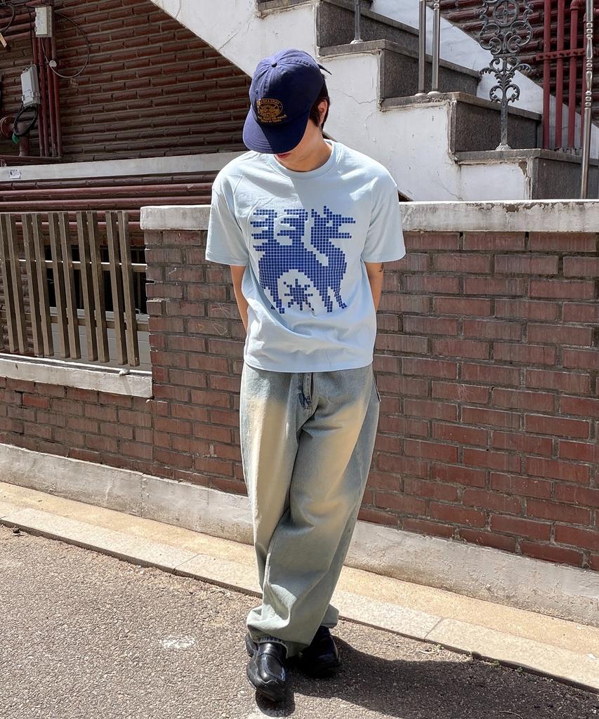 Nodi Final Boss Dragon Crop Tee Sky Blue
