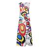 Summer Women Dress V Neck A-line Big Swing Loose Sleeveless Colorful Printing Maxi Dress