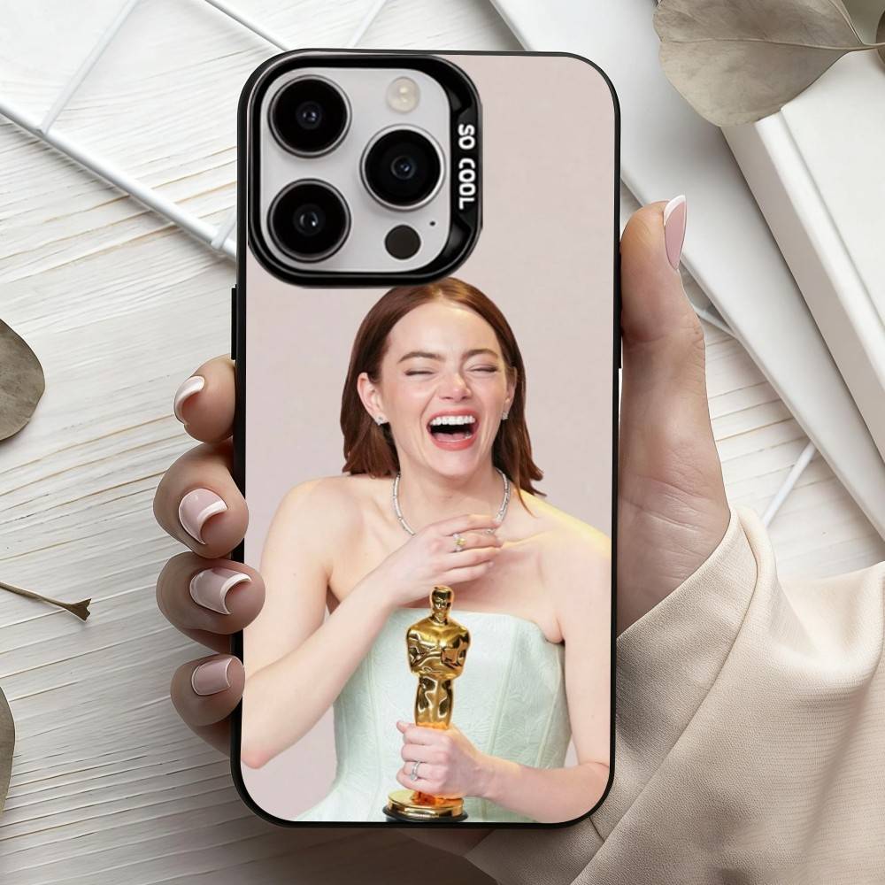 

Обладательница Оскара Э-Эмма С-Стоун Чехол для телефона для iPhone17,16,15,14,13,12,11 Plus,Pro Max Конфетный Серебряный Покрытие Внутри Чехол iPhone11PROMAX