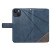 For iPhone 14 Case Wallet Geometric PU Leather Phone Cover Calf Texture