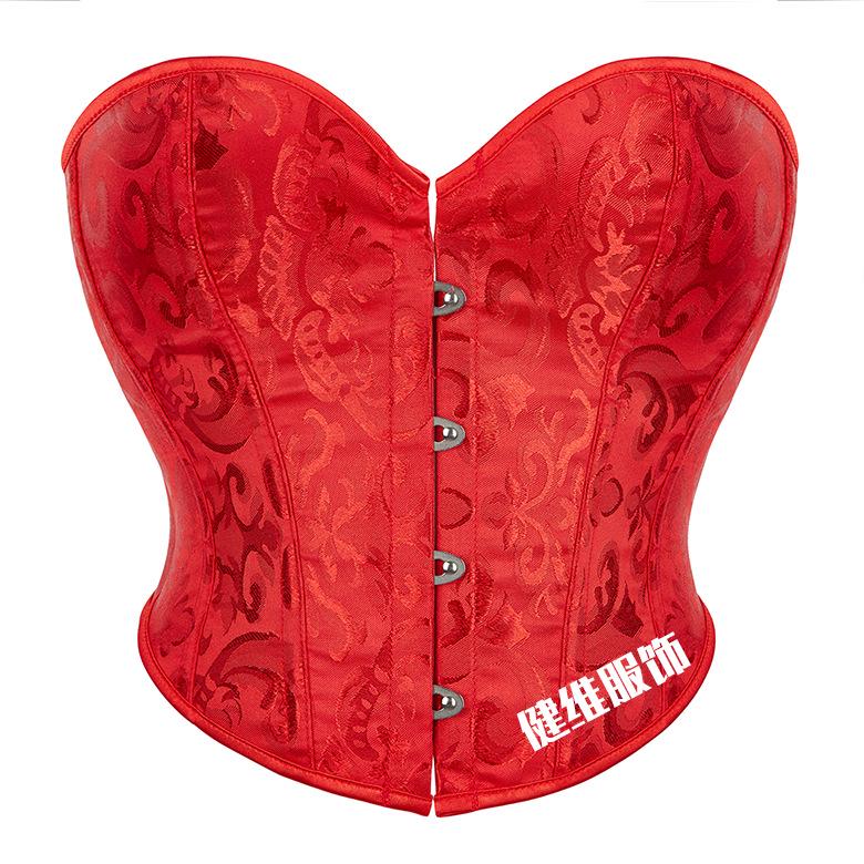 Vintage Fishbone Corset Crop Top: Drawstring, Waist Cincher, Tummy Control, Backless, Short Court Bodysuit with 4 Hooks.