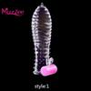 Mizz Zee Vibrator Condom Penis Dotted Thread Clear Lock Extension Sleeve Ring Sex