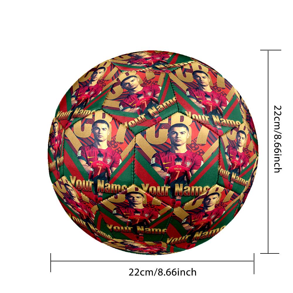 Cristiano Ronaldo Fashion Size 5 Football Wearproof Non‑Slip Soccer Ball For Sports Training Entertainment Use