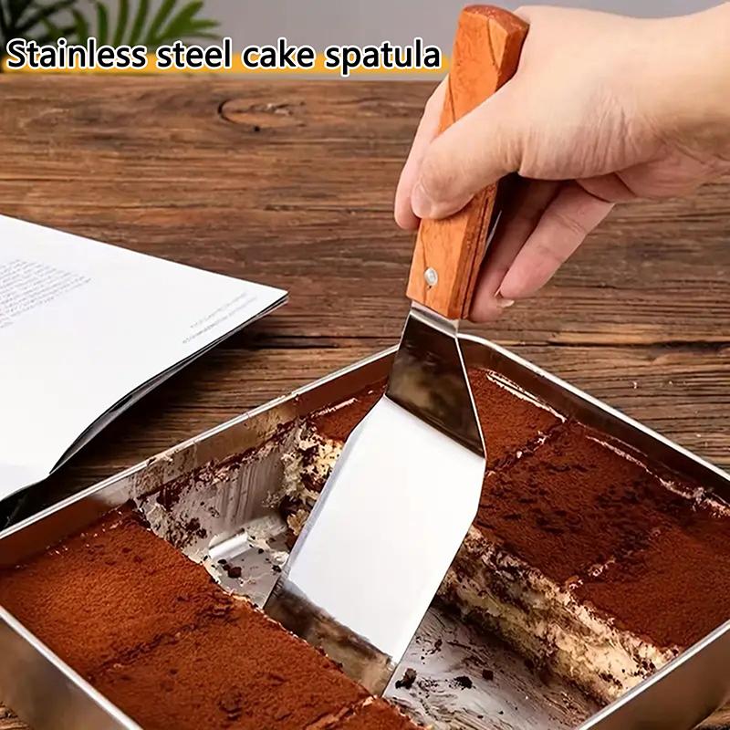 Spatola per Torta in Acciaio Inossidabile con Manico in Legno Pala per Formaggio Pala per Pizza Spatola per Torta Pizaa Strumenti da Forno