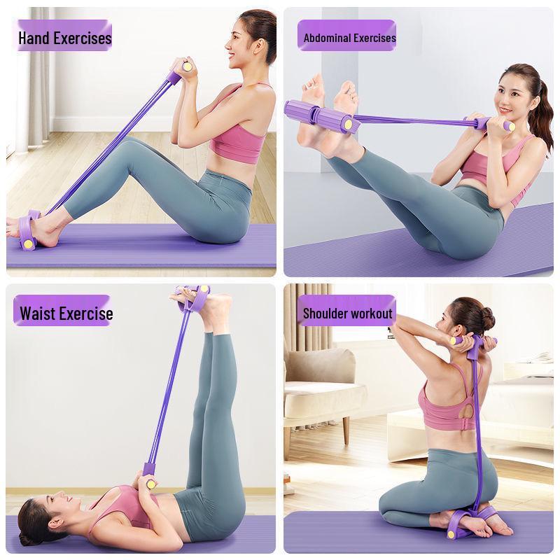 Abdominal and Waist Slimming Fitness Equipment with Elastic Rope for Sit-ups and Leg Pedals