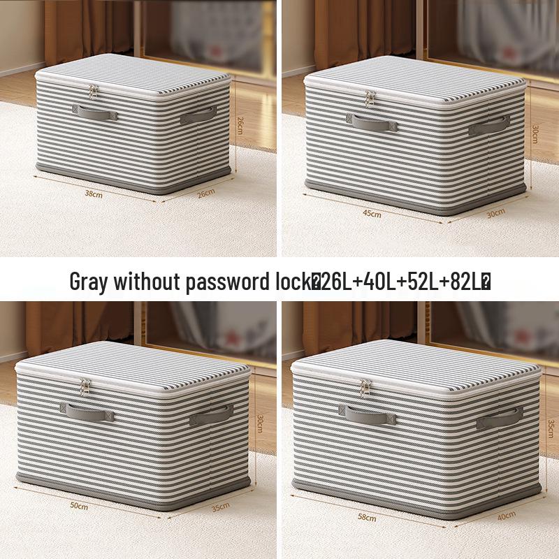 

Большой складной ящик для хранения с замком для одежды и игрушек Single Lock (Silver)