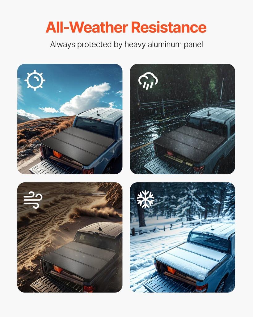 Tri-Fold Tonneau Cover Truck Bed Cover for 2016-2023 Toyota Tacoma Light
