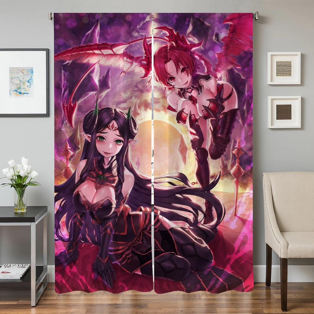 Home Interior Kitchen Curtains for Living Room 2 Pieces Blackout Curtains Door Curtain Kings Raid Partition Bedroom Decoration