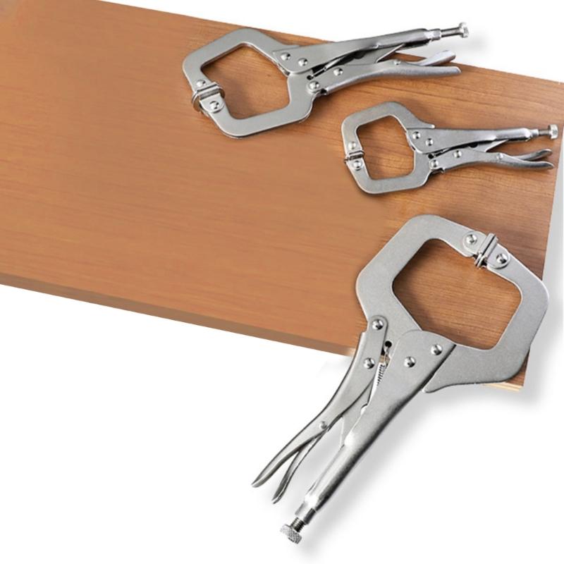 Locking C Clamp Locking Pliers Adjustable Welding Clamps Vises Regular Tip and Swivels Pad for Shop Home Farm Automotive