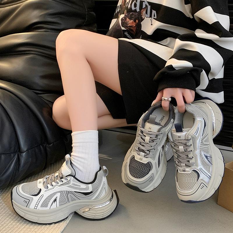 Platform dad shoes women's 2025 spring new high-end casual sports shoes versatile and popular small running shoes