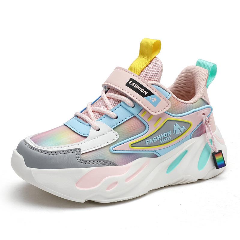 Girls' 2024 Autumn Non-Slip Leather Running Shoes - Soft Sole, Versatile, for Medium and Large Children