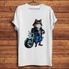 Watercolor Panda Lion Wolf Fox on Bike Motorcycle Funny T ShirtUnisex Casual Short Sleeve Cool Tshirtunisex TeeBreathable Print