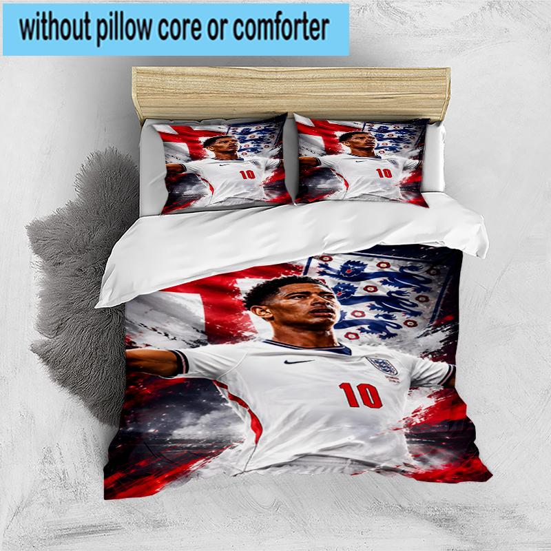 3PCS Jude Football Player Bedding Set,Including 1pc Duvet Cover And 2pcs Pillowcases Perfect for Bedroom, Dormitory, Fan Christmas gift