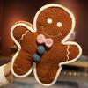 Gingerbread Man Pillow & Christmas Tree Cushion Set - Festive Holiday Decoration Gift for Kids