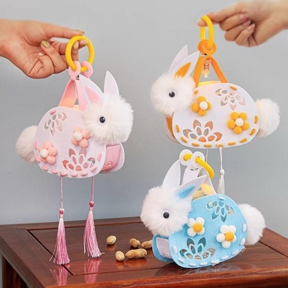 Handmade Light Up Lantern Traditional Luminous Toy Pendant Cute Rabbit Lantern  Gift