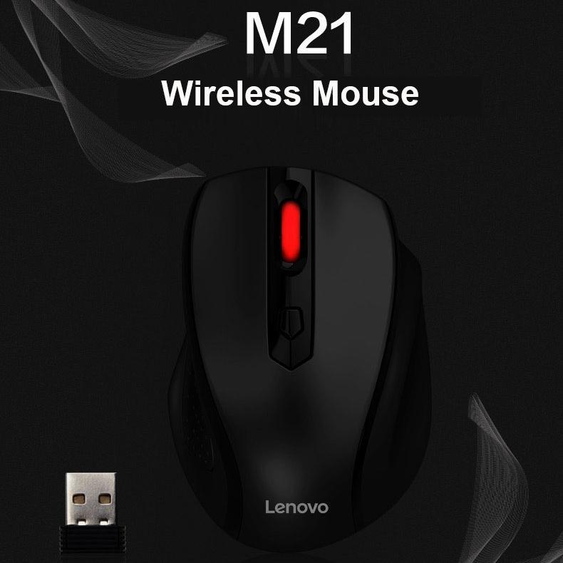 Lenovo M21 Mouse USB sem fio óptico portátil para computador laptop mouse sem fio novo para computador
