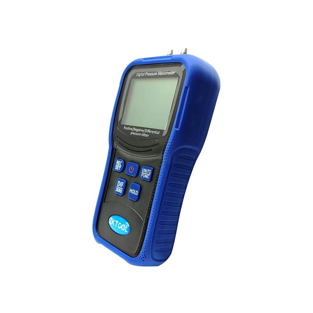 ZKTOOL Digital Differential Dual Port HVAC Gas Tester with 12 Selectable Units Digital Manometer for HVAC Systems Manometer, Barometer, -