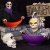 2025 New Halloween Candy Bowl Motion Activated Ghost Dish with Light Up Eyes Spooky Sound Party Decor Trick or Treat Bowl