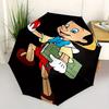 Apple Pinocchio Design Cartoon Automatic Folding Umbrella - 3 Folding Design, Vivid Cartoon Pattern, Suitable for Outdoor Activities, A Gift