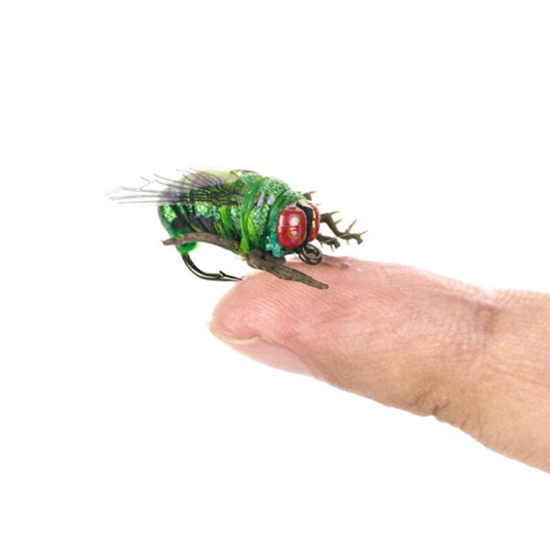 2pcs Fly Fishing Hook Baits Fishing Tackle Gear Fly Bees Floating Lure Artificial Insect Lures Attractant Baits