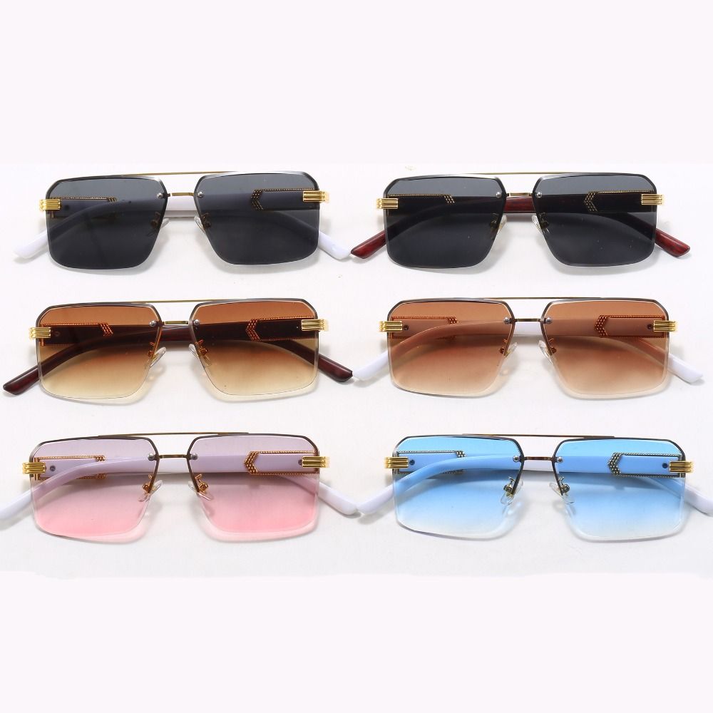 UV 400 Men Sunglasses Marble Pattern Driving Eyewear Fashion Rimless Sunglasses Female