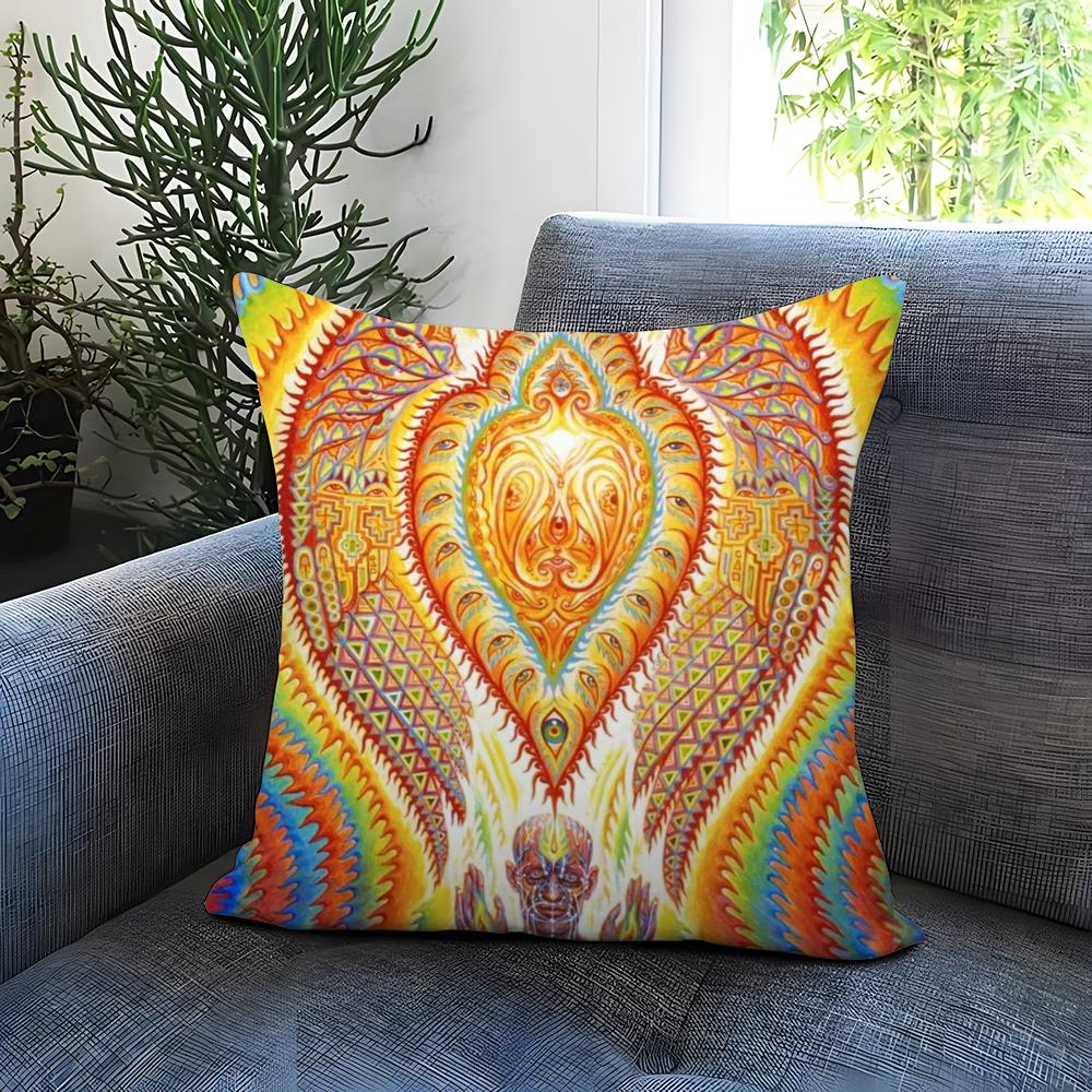 A-Alex GreyS Art Cushion Cover Comfortable Reversible Pillow Cover Ideal for Car Sofa Bedroom & Beyond