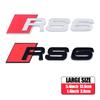 1 PZ Auto 3D ABS Nero Lucido Logo Audi RS Lettere Emblema Adesivo Copertura Centrale Per Audi RS RS3 RS6 R8 8P S4 S5 B7 S7 S8 Sline A1