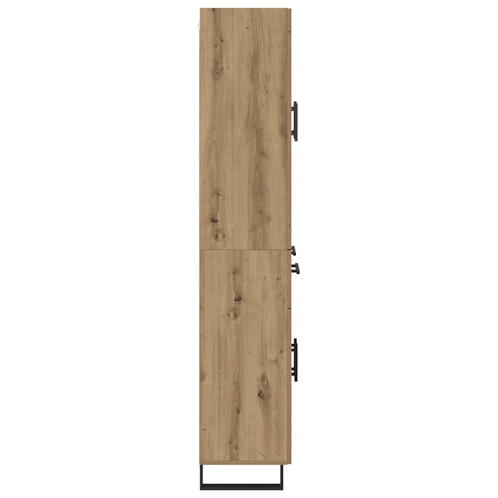 Highboard 2 pcs Artisan Oak Engineered Wood and Glass