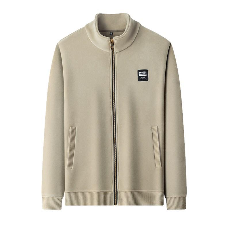 Men's 700g Double-Sided Sherpa Fleece Hoodie Jacket - Thickened Winter Warmth with Stand Collar & Zipper