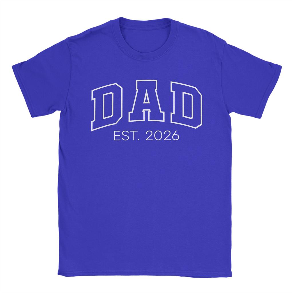 Promoted To Dad Est Men T Shirt Cool Tees Short Sleeve Round Collar TShirts Cotton Gift Idea Clothing