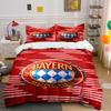 Bayern Múnich Conjunto Rayas Rojas Ropa de Cama Funda Nórdica Juego de Funda Nórdica Fundas de Almohada Decoración del Hogar (1 * Funda de edredón 2 * Fundas de almohada, sin relleno de edredón)