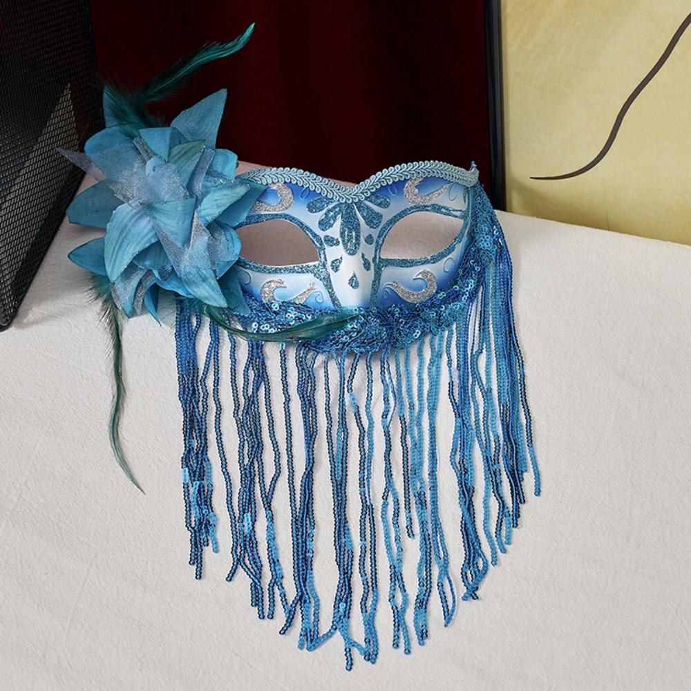 Mysterious Half Face Mask Tassel Design Party Mask Fashion Fox Mask  Masquerade
