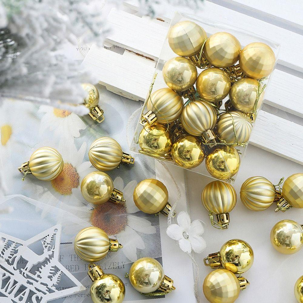 24pcs Creative Christmas Ball Set Delicate Hanging Ornament Crafts Christmas Tree Pendant  Gift