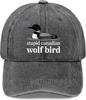 Stupid Canadian Wolf Bird Hat for Mens Classic Washed Distressed Baseball Cap