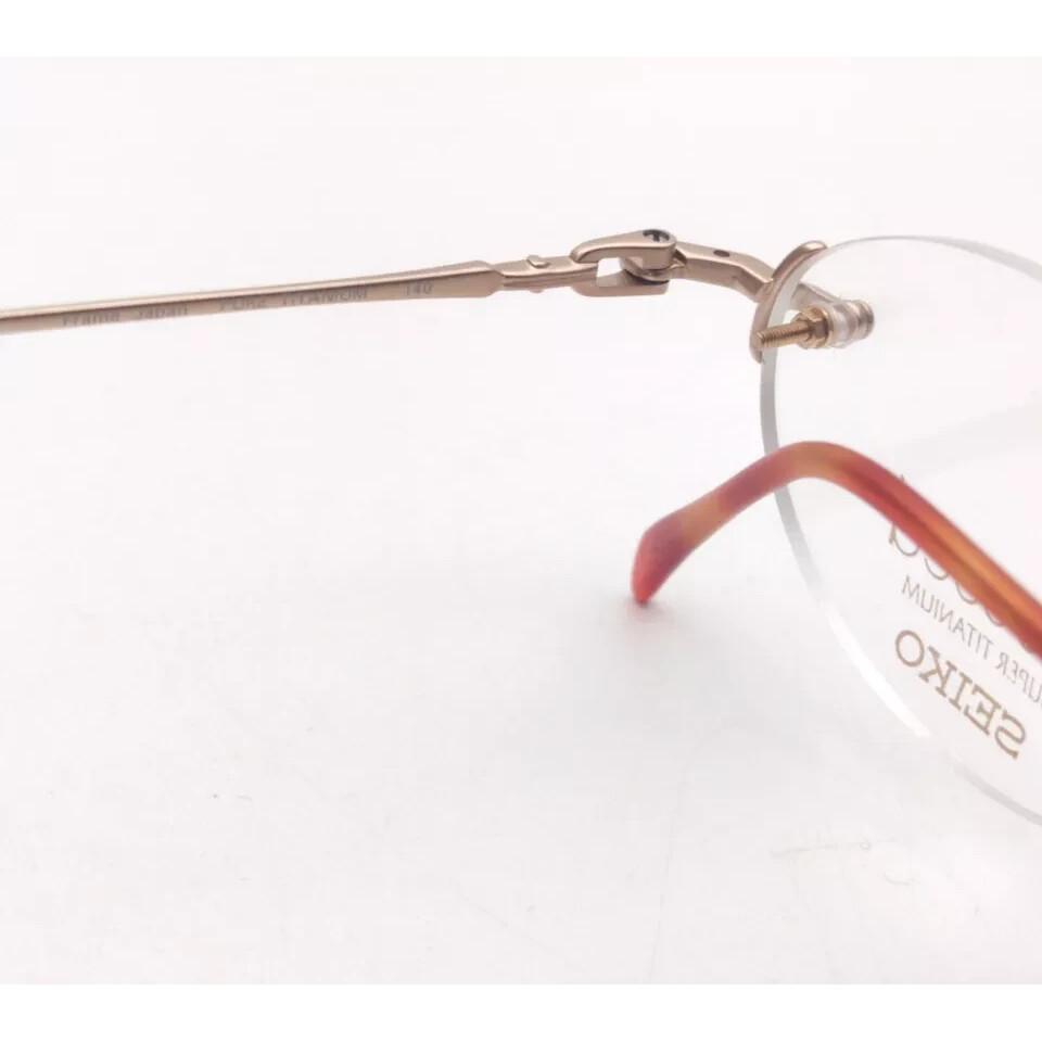 Fortfahren Super Titan seiko T338 Randlose Brillen Brillenrahmen Rot /Gold JL156871913960