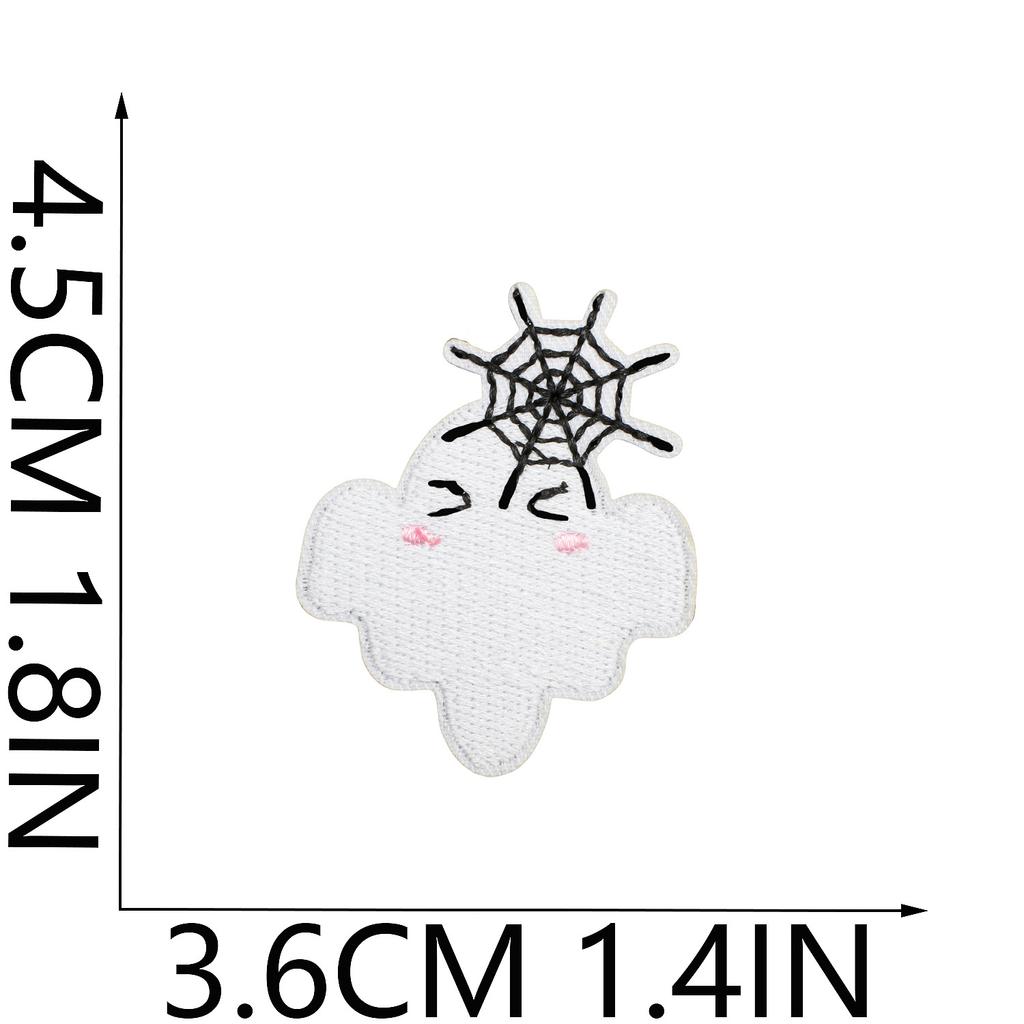 Ghost Embroidery Cloth Sticker Halloween Piao Ghost Patch Sticker Festive Atmosphere Dress Up Embroidery Label Pumpkin Spider Web