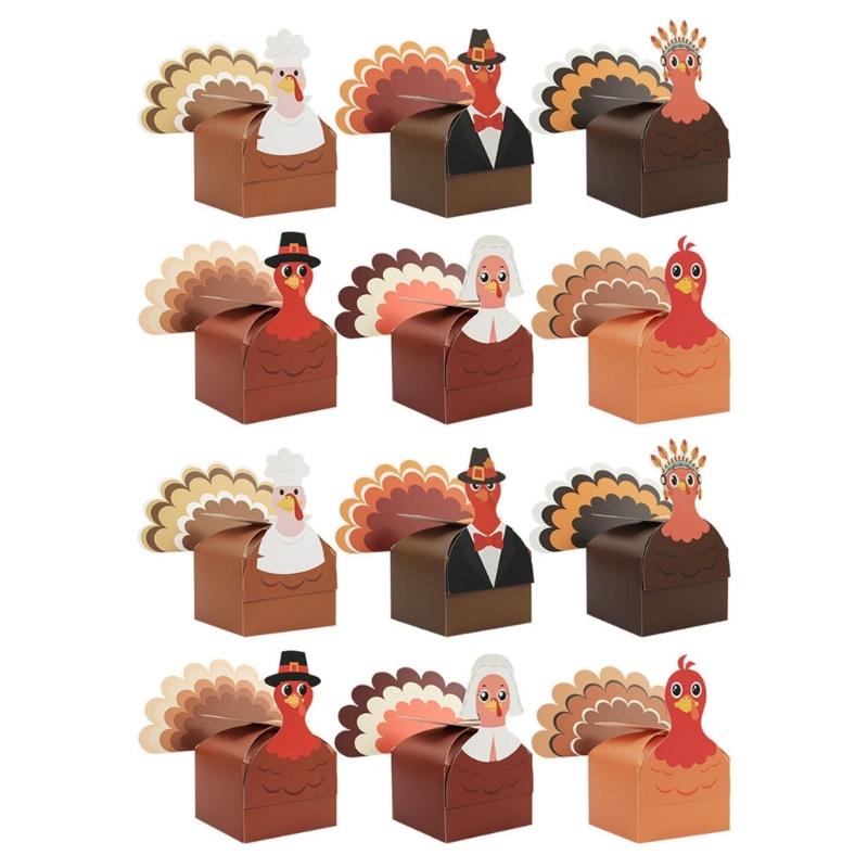 

Thanksgiving Turkey Gift Packaging Boxes With Easy Assembly For Festives Party Supplies And Home Decoration 1