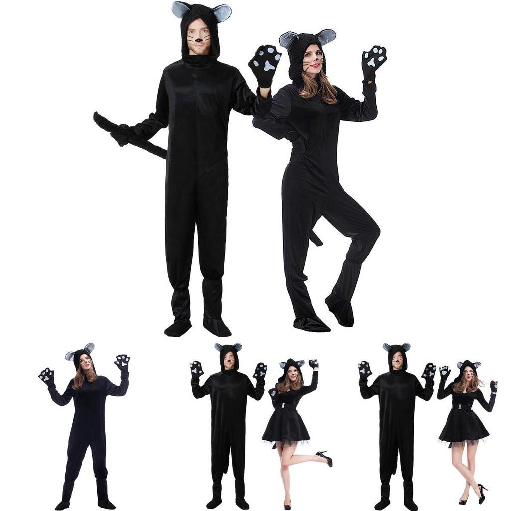 Game Themed Black Cat Costume For Adults With Polyester Fabric For Halloween Party Dress Up