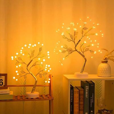 Arbre LED lumière USB lampe de Table réglable interrupteur tactile bricolage artificiel bonsaï arbre fée veilleuse maison nouvel an décoration 2024