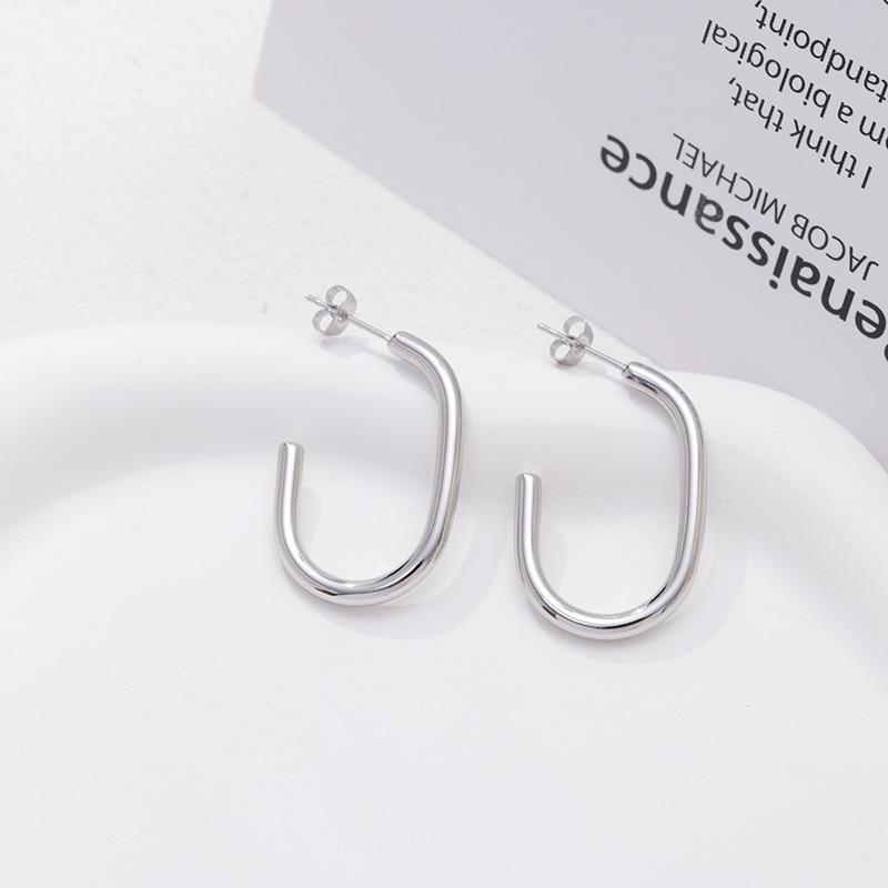 

Европейские и американские модные женские серьги из титановой стали с золотым покрытием