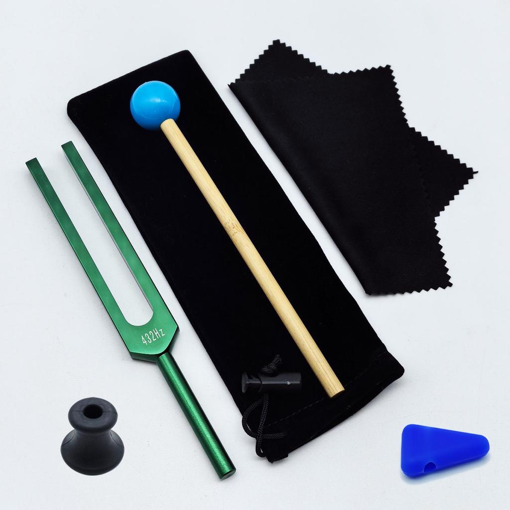 Gold 432HZ Aluminum Alloy Colored Tuning Fork with Triangle Shape.