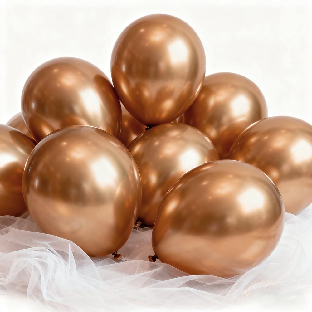 

20pcs 50pcs Advanced Wedding Balloon Metal Purple Red Silver Gold Round Latex Balloons Birthday Party Scene Decoration Supplies 20pcs&10inch рожевий колір золота