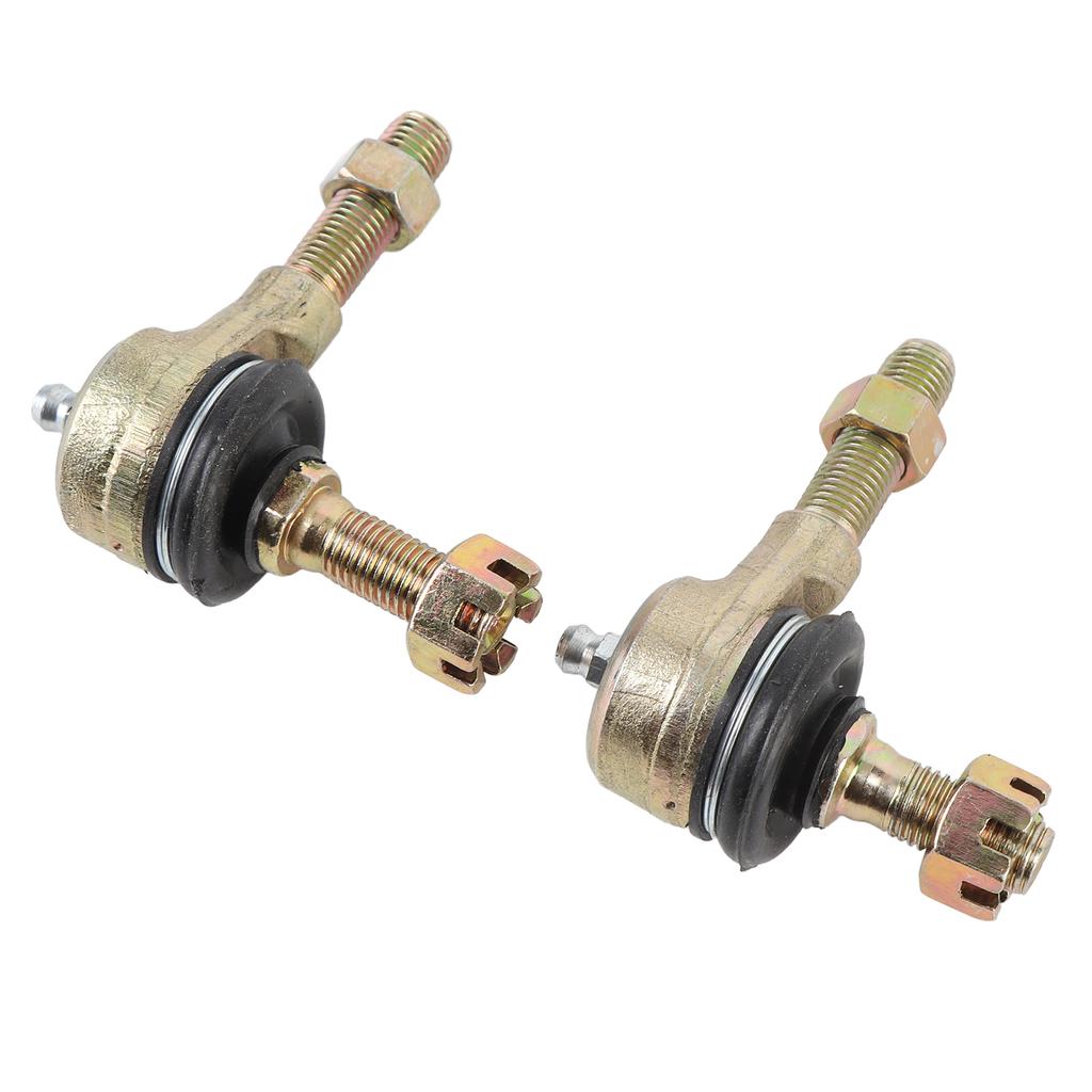 2Pcs M10 Tie Rod End Kit Ball Joint Steel Alloy High Torsion Proof Anti Dust Rubber for 50cc 110cc 150cc 200cc 250cc