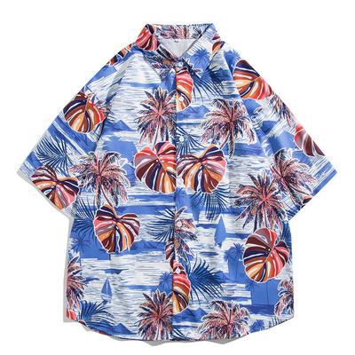 Men's Hawaiian Shirt Lapel Button Fashion Printing Short Sleeve Flower Shirt Retro  Summer Holiday Beach Shirt