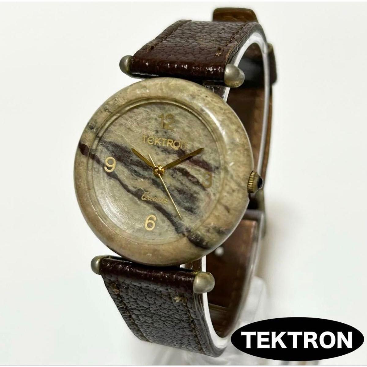 Used TEKTRON Tissot Quartz QZ Rare Vintage Natural Stone Rock Watch Stone Watch Unworked