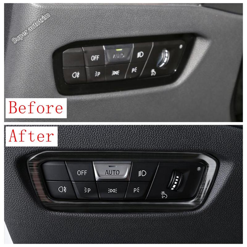 Head Light Lamp Switch Button Control Panel Sticker Decoration Cover Trim For BMW 3 Series G20 - 2024 Interior Accessories
