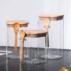 Barattoli di vetro Shangqi Square per conservazione con cucchiai in legno, 1200ml (Set di 2)